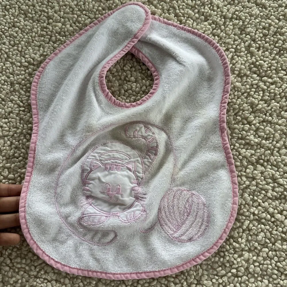 Set of 6 Vintage Baby Pastel Toddler Bibs Colorful VTG 90s